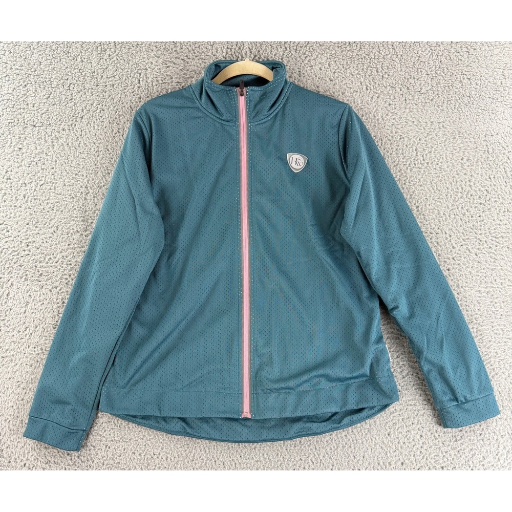 Horseware Full Zip‎ Mesh Jacket Womens XL Teal Pink Equestrian Performance Layer